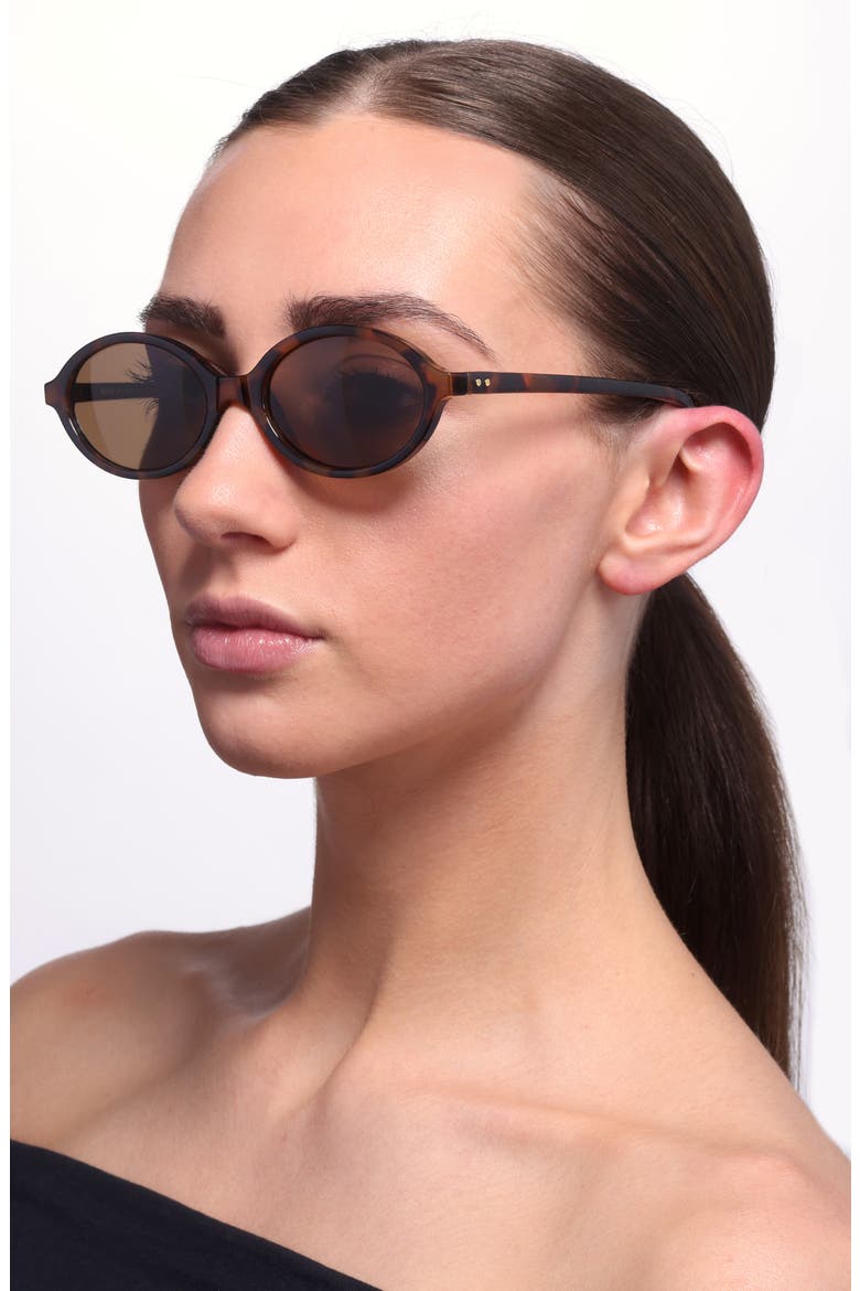 Retro Oval Sunglasses, Alternate, color, TORTOISE