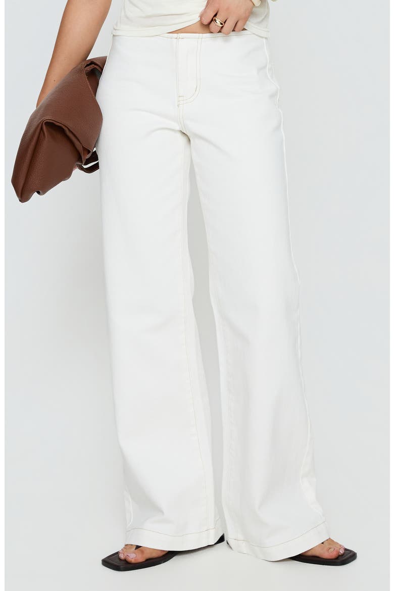 Buenos No Waist Low Rise Straight Leg Jeans, Main, color, WHITE