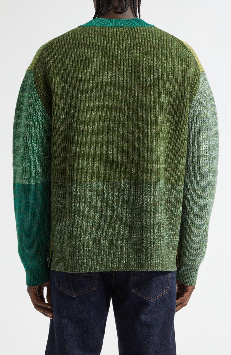 Waste Yarn Project Patti Colorblock Mélange Cardigan, Alternate, color, Tonal Green