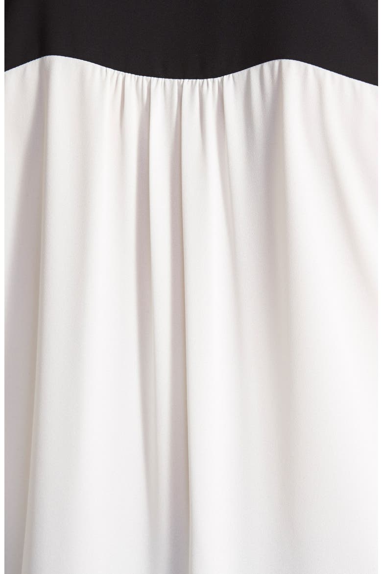 Contrast Trim Collarless Blouse, Alternate, color, NEW IVORY