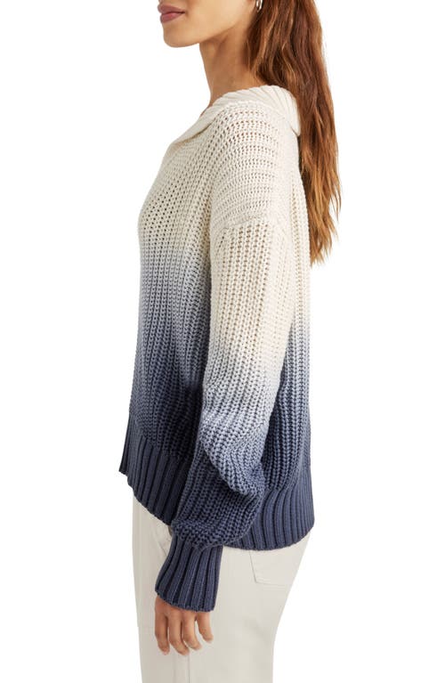 Splendid Raya Polo Sweater In Ice Navy Ombre