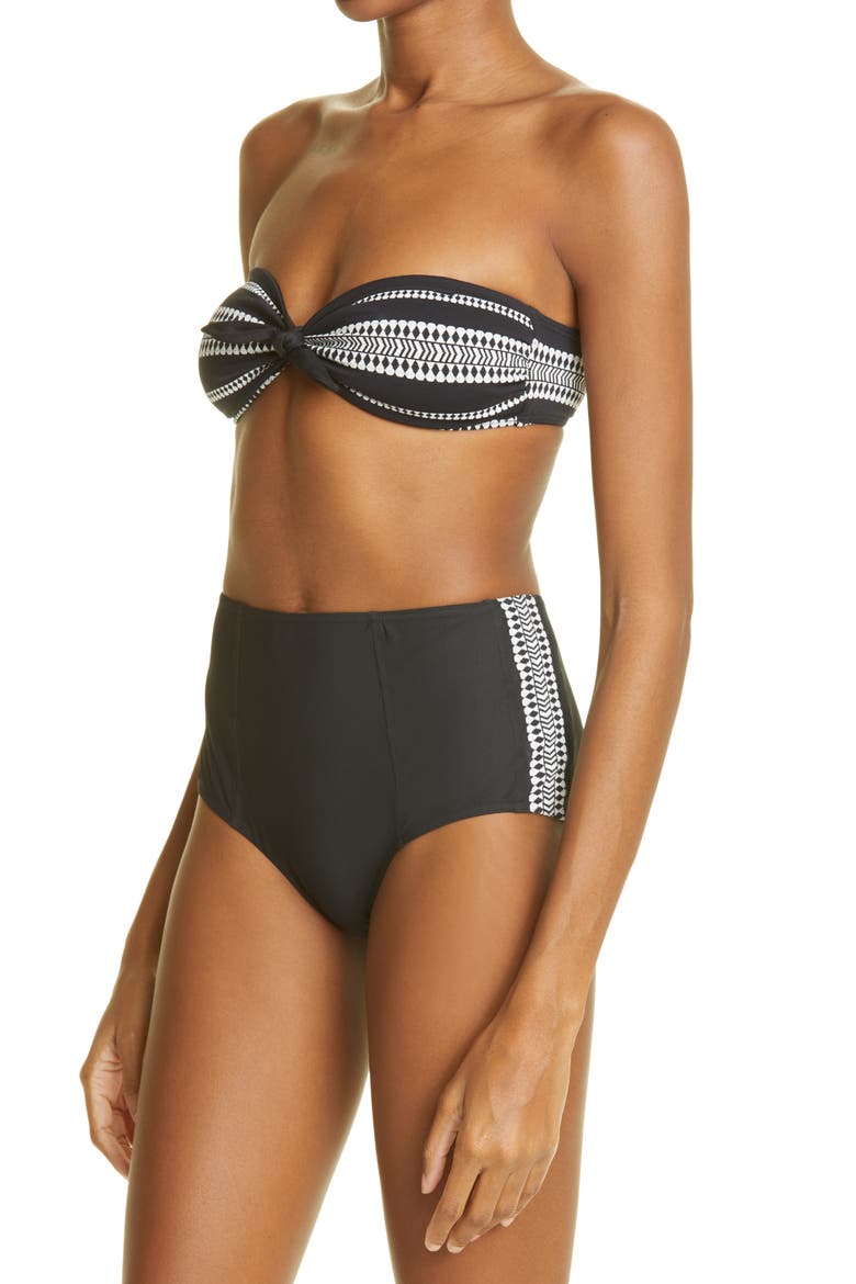 Luchia Bandeau Bikini Top, Alternate, color, BLACK