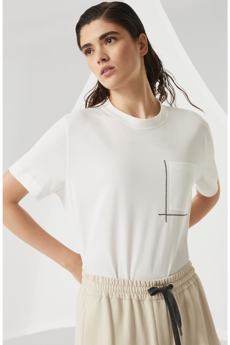 T-shirt with monili, Alternate, color, White
