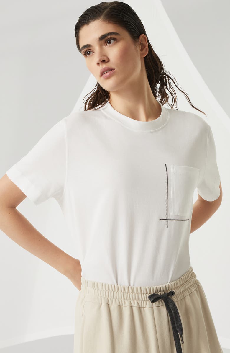 Brunello Cucinelli T-shirt with monili, Alternate, color, 