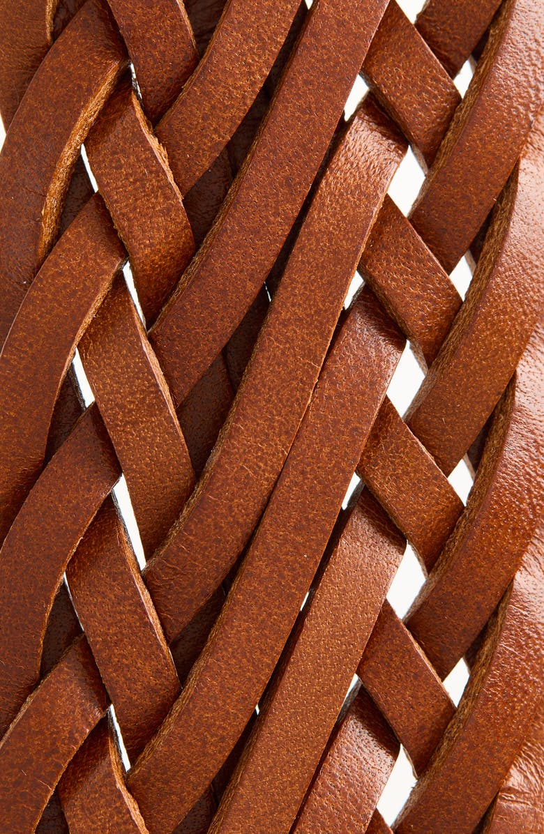 Ralph Lauren Purple Label Braided Vachetta Leather Belt, Alternate, color, Rl Gold