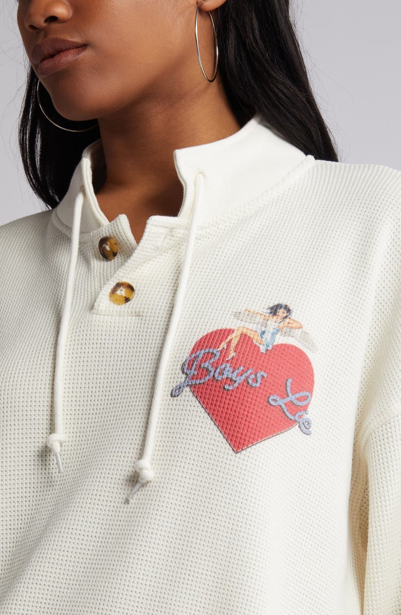 BOYS LIE On the Edge Waffle Knit Graphic Henley, Alternate, color,