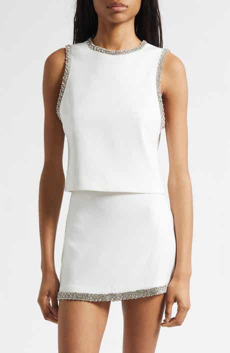 Amal Embellished Sleeveless Crop Top