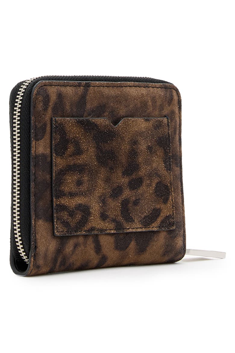 Lena Leopard Suede Zip Wallet, Alternate, color, LEOPARD BROWN