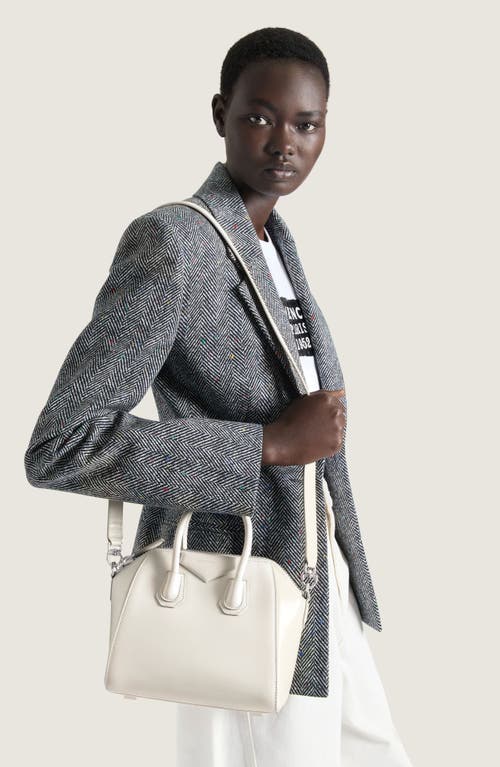Givenchy Mini Antigona Bag In Box Leather In White