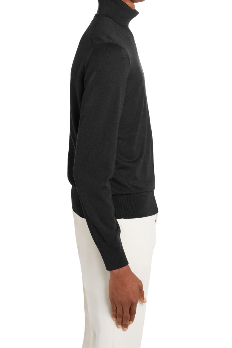 Fine Gauge Merino Wool Turtleneck Sweater, Alternate, color, BLACK