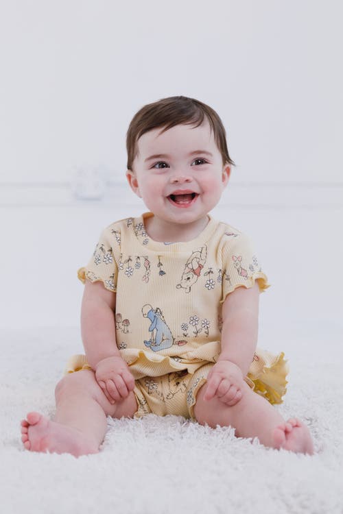 Disney Ribbed T-shirt & Shorts Set In Multi