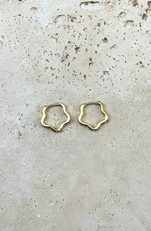 Adornia Flower Shaped Huggie Hoop Earrings In Gold