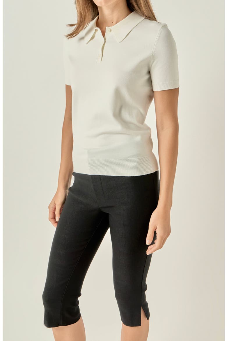 Side Slit Capri Pants, Alternate, color, BLACK