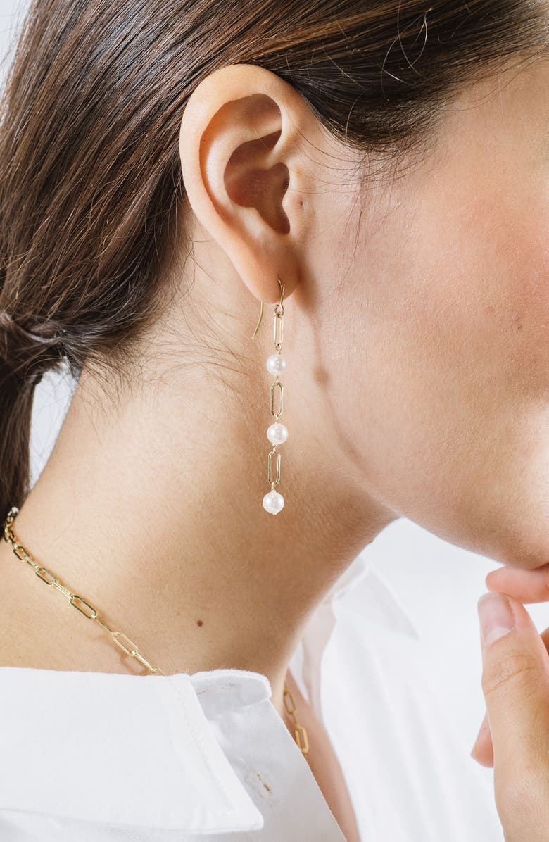 Poppy Finch Freshwater Pearl Drop Earrings, Alternate, color, 