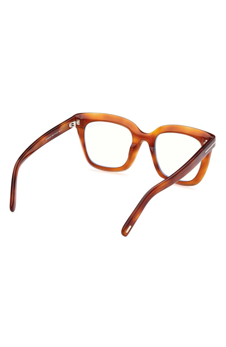 TOM FORD 51mm Square Blue Light Blocking Glasses, Alternate, color, 