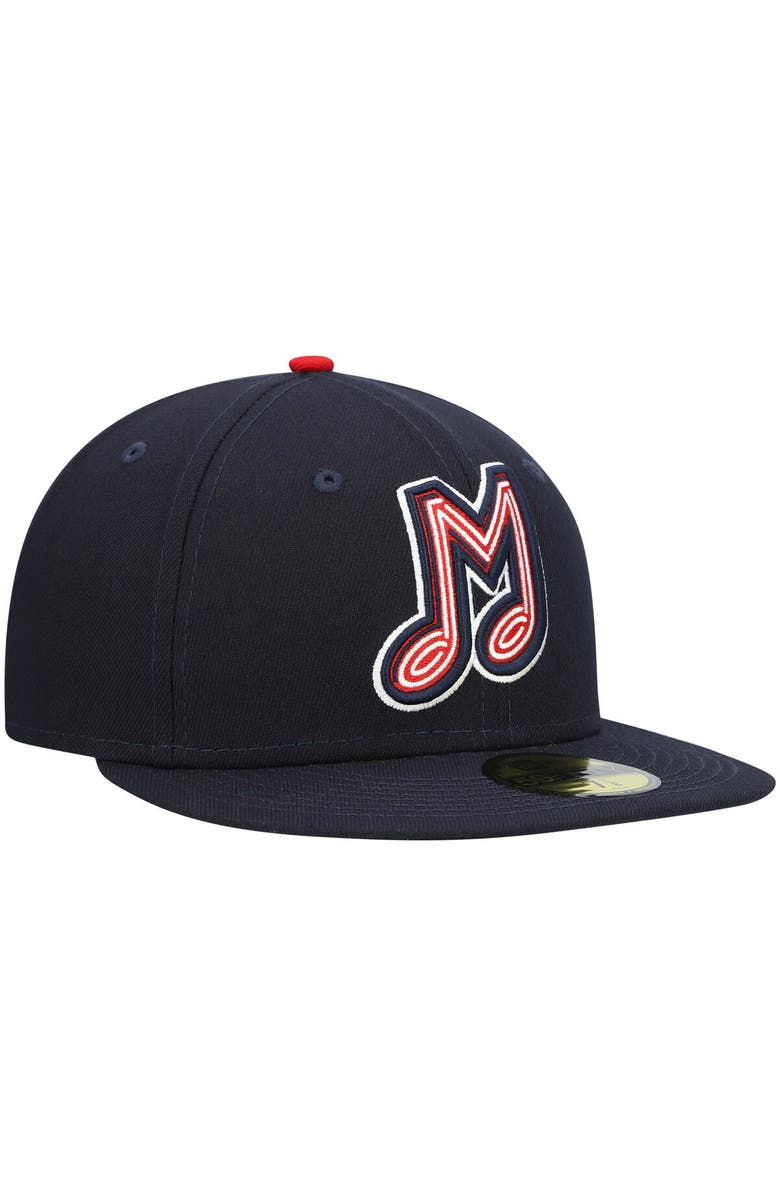 New Era Men's New Era Navy Memphis Redbirds Authentic Collection Road 59FIFTY Fitted Hat, Alternate, color, 