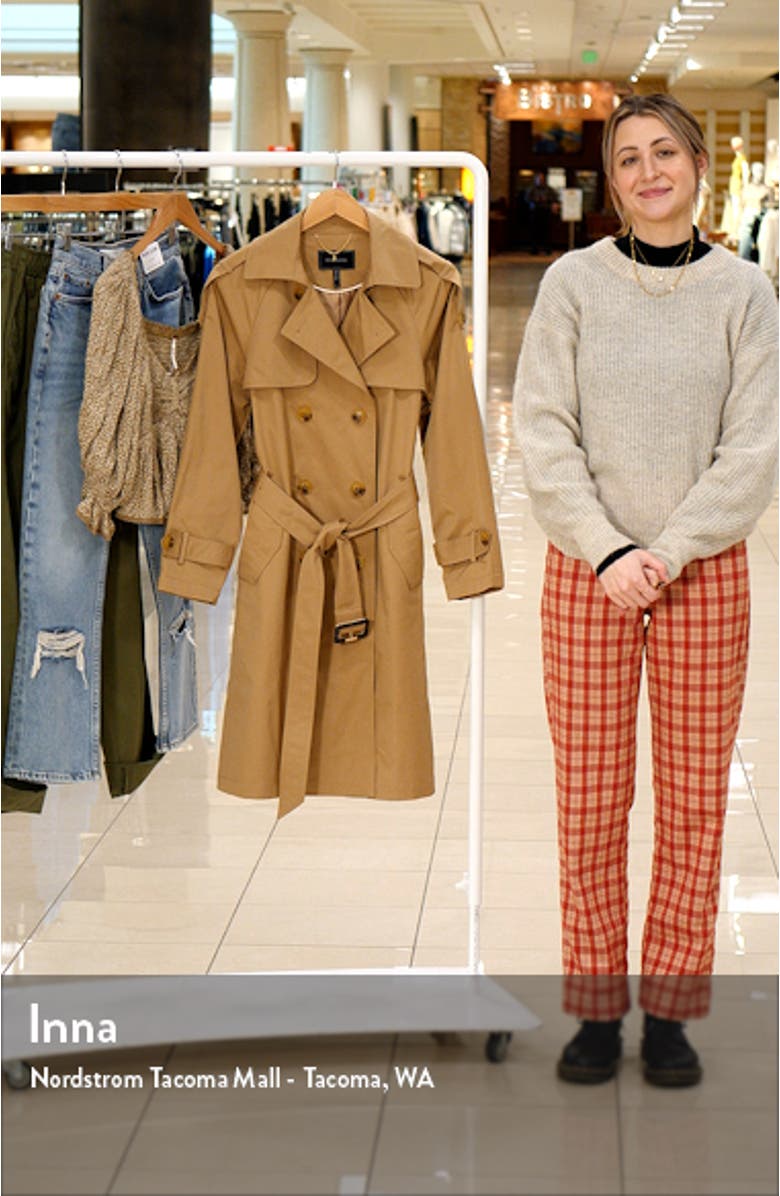 Gun Flap Double Breasted Belted Trench Coat, sales video thumbnail