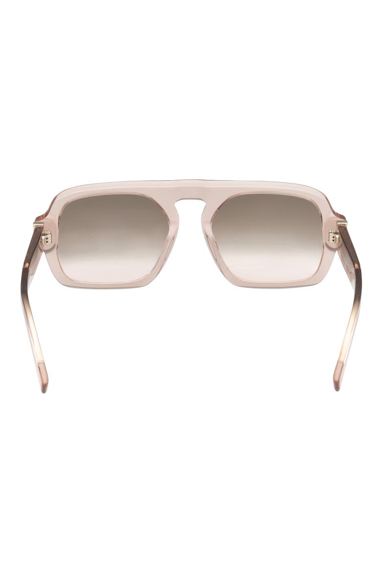 53mm Navigator Sunglasses, Alternate, color, SHINY BEIGE / BLUSH LENS