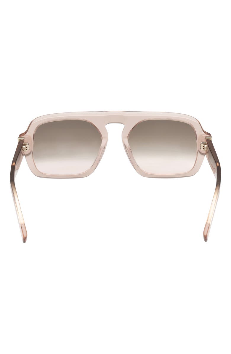 ABERCROMBIE & FITCH 53mm Navigator Sunglasses, Alternate, color, Shiny Beige / Blush Lens