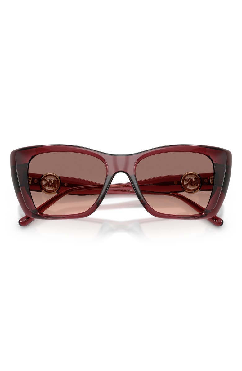 Michael Kors Tokyo 53mm Gradient Square Sunglasses, Alternate, color, Rosewood / Peach Gradient