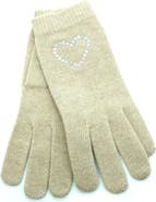 Portolano Crystal Embellished Heart Gloves