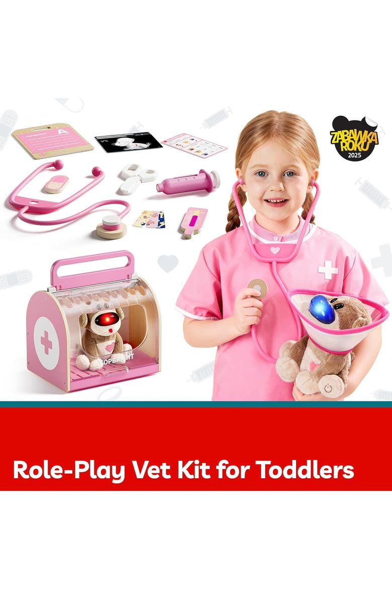 Kids Pretend Play Doctor Pink Vet Costume Set, Alternate, color, Multicolor