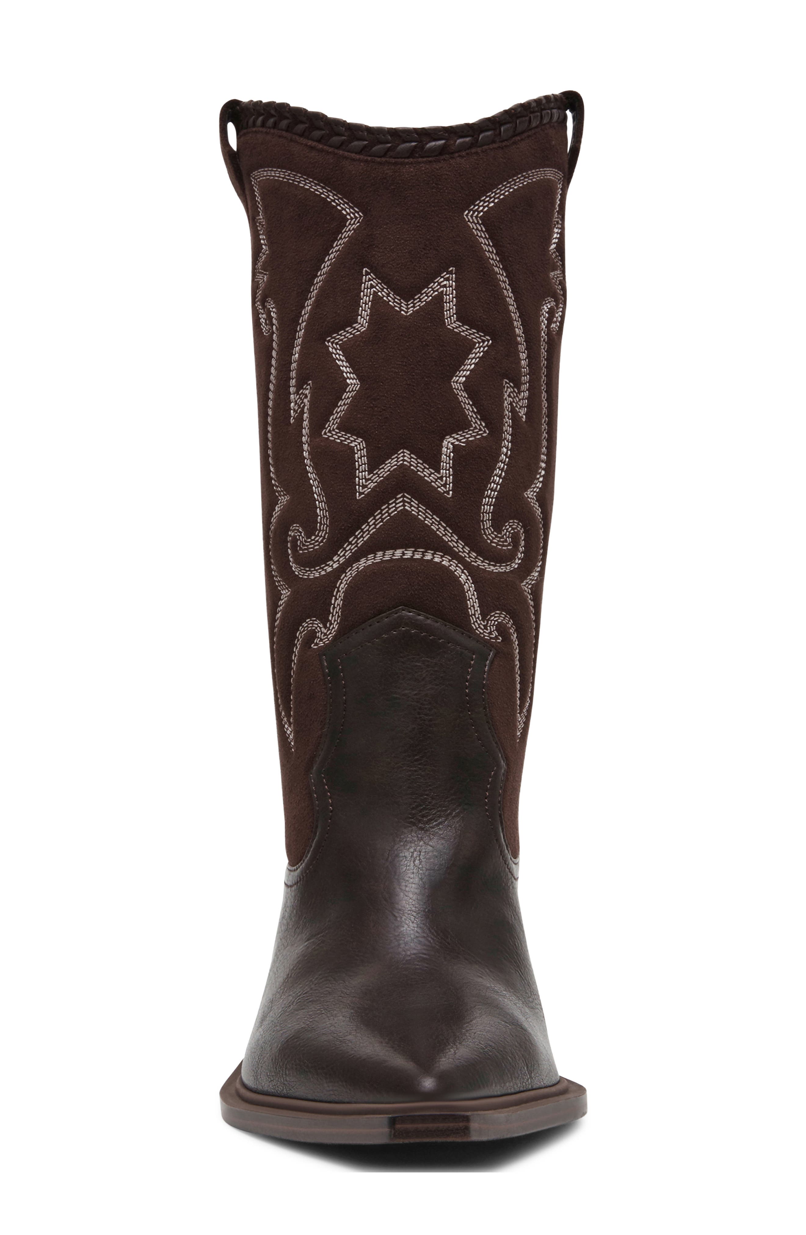 Gibbay Faux Leather Western Boot, Alternate, color, BROWN