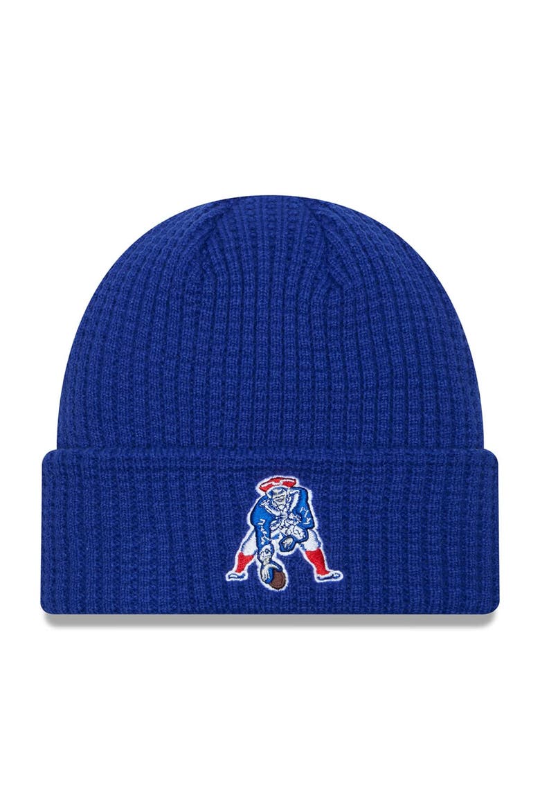 Men's New Era  Navy New England Patriots Historic Prime Cuffed Knit Hat, Main, color, Navy