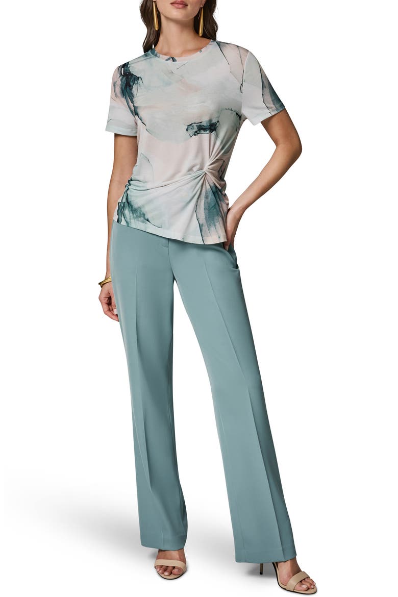 Abstract Print Side Twist Knit Top, Alternate, color, SKYLIGHT MULTI