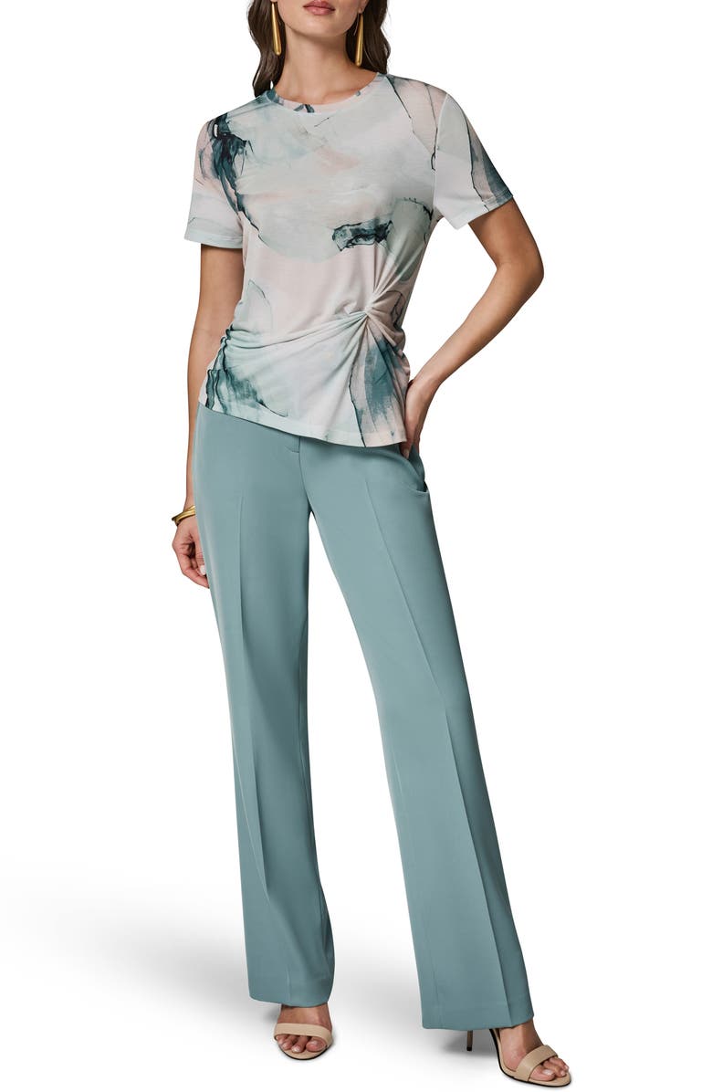 Donna Karan New York Abstract Print Side Twist Knit Top, Alternate, color,