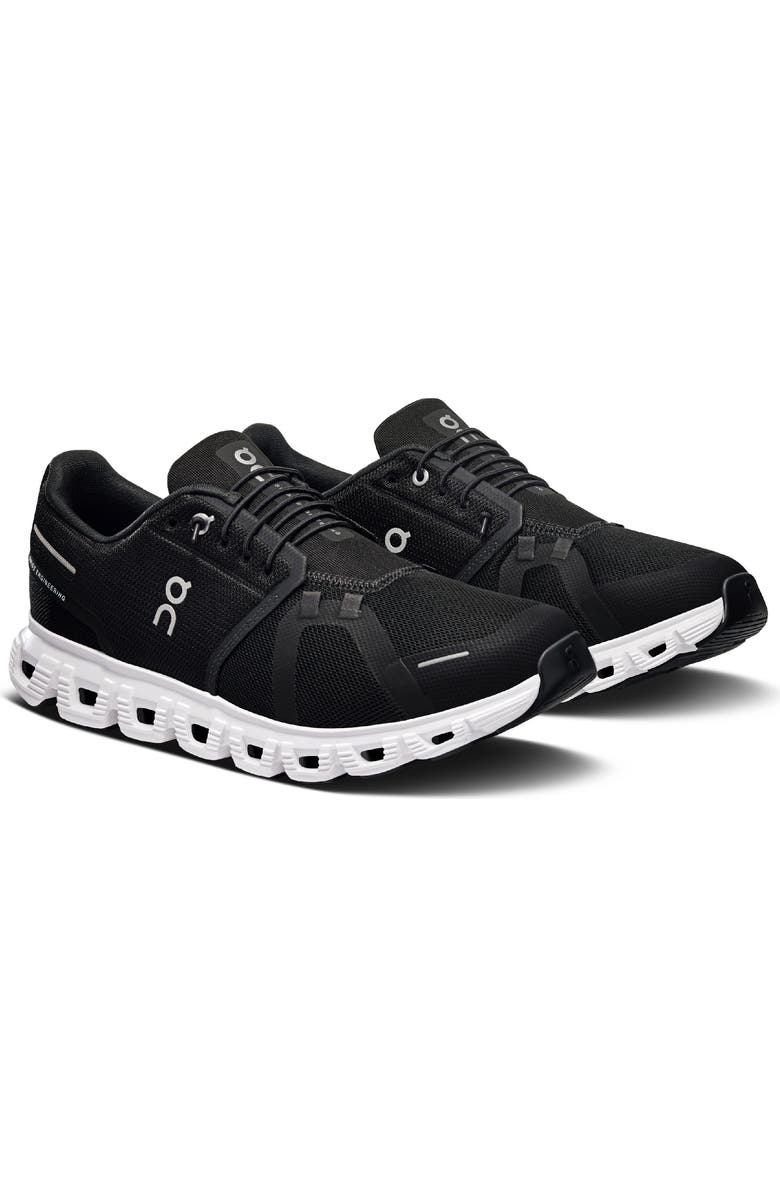 On Cloud 6 Sneaker, Main, color, Black/ White