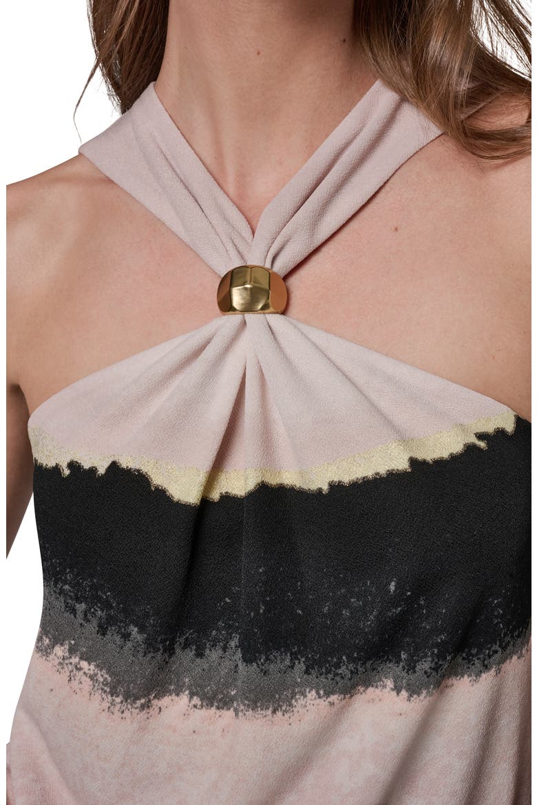 Printed Cinched Top, Alternate, color, UMBRIA/ BLACK MULTI