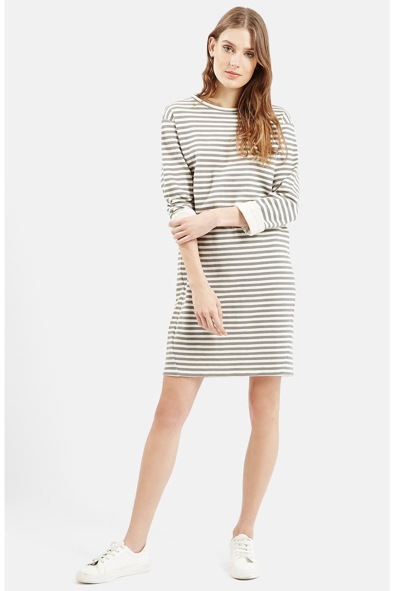 Stripe Sweater Dress, Main, color, BLACK MULTI