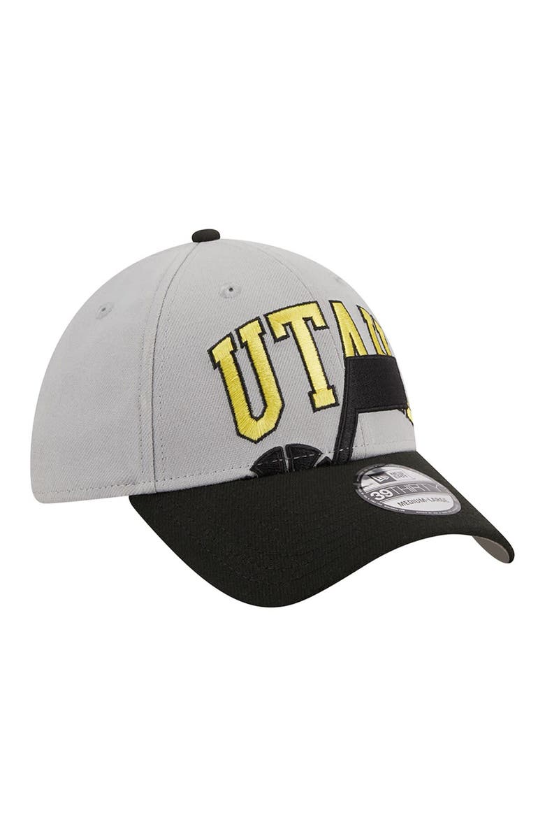 New Era Men's New Era Gray/Black Utah Jazz Tip-Off Two-Tone 39THIRTY Flex Hat, Alternate, color,