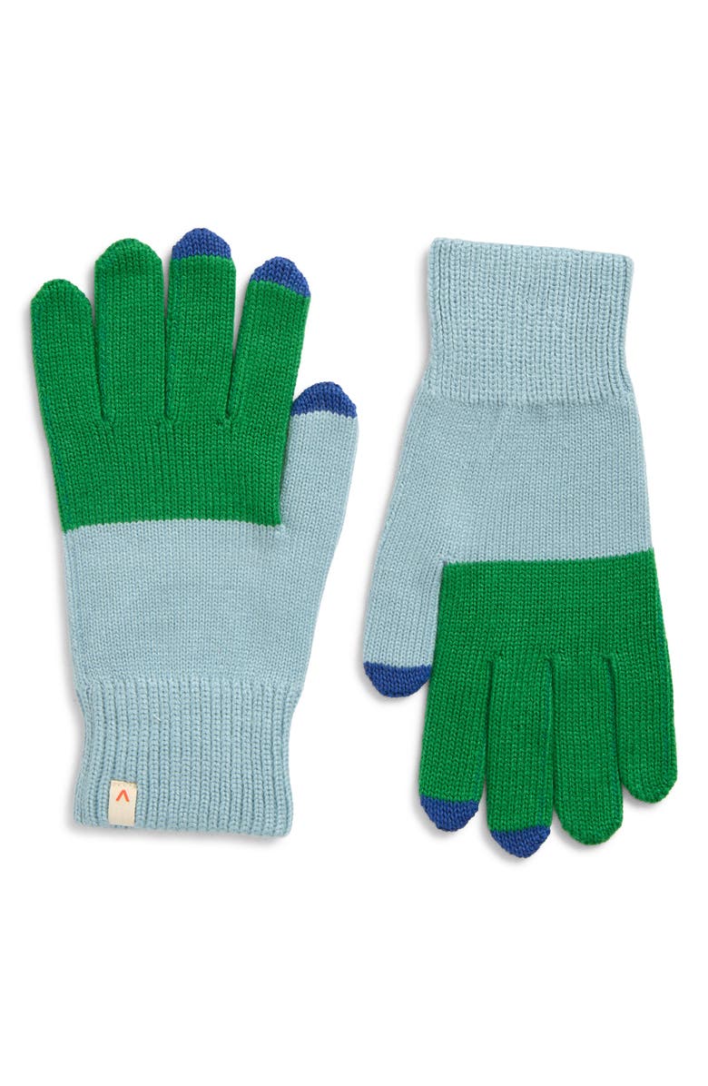 verloop Colorblock Touchscreen Gloves, Main, color, Kelly Stone Blue