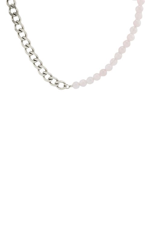 Rebl Gender Inclusive Half Cuban Half Beaded Chain Necklace