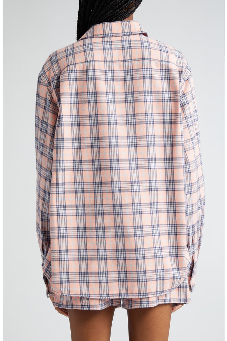 Plaid Organic Cotton Flannel Button-Up Shirt, Alternate, color, PINK/ BLUE