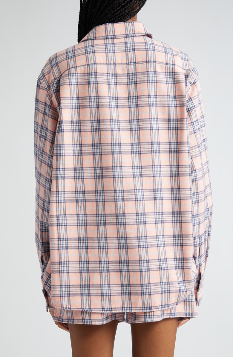 Acne Studios Plaid Organic Cotton Flannel Button-Up Shirt, Alternate, color, 