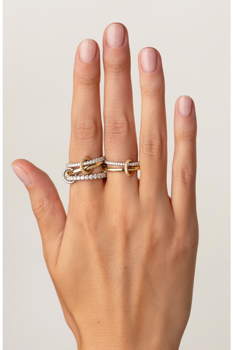 Alia Diamond Linked Ring, Alternate, color, 18K GOLD/ DIAMONDS