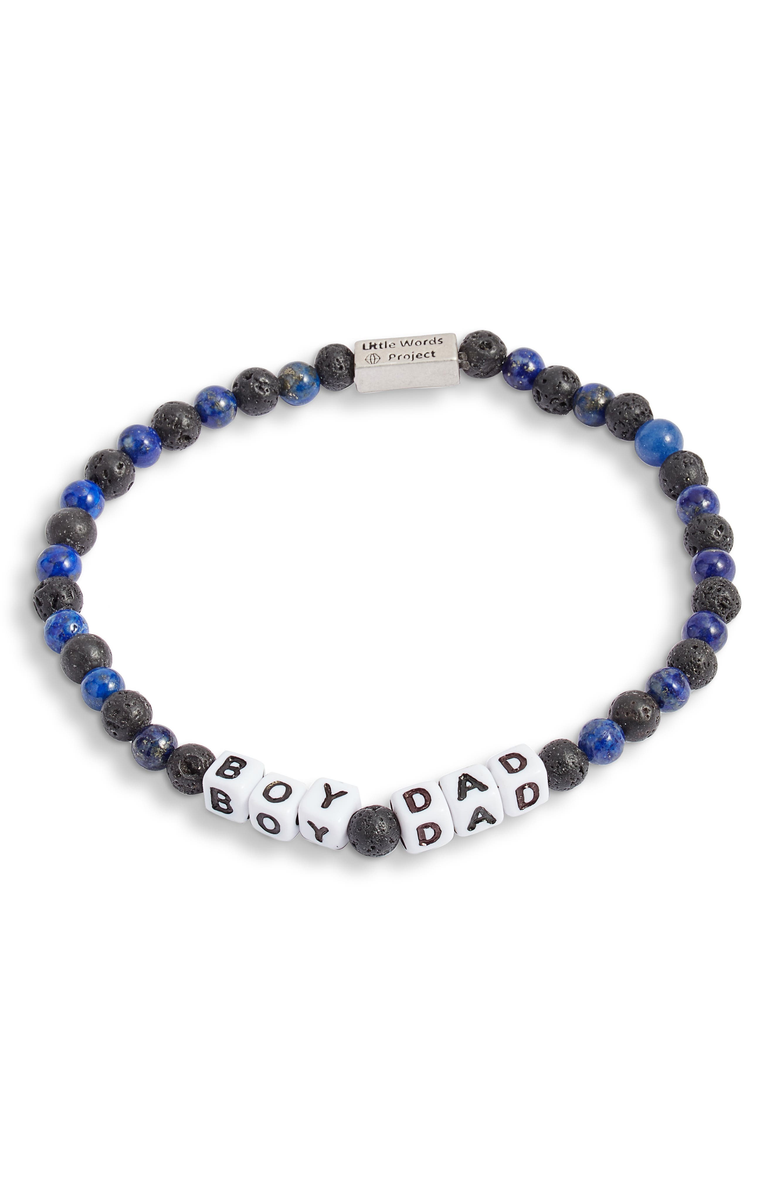 Little Words Project Men's Boy Dad Beaded Stretch Bracelet (Men ...