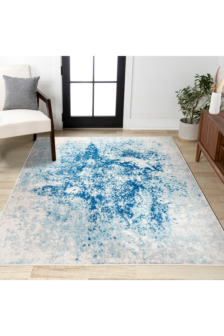 Dune Modern Abstract Area Rug, Alternate, color, Cream/Blue