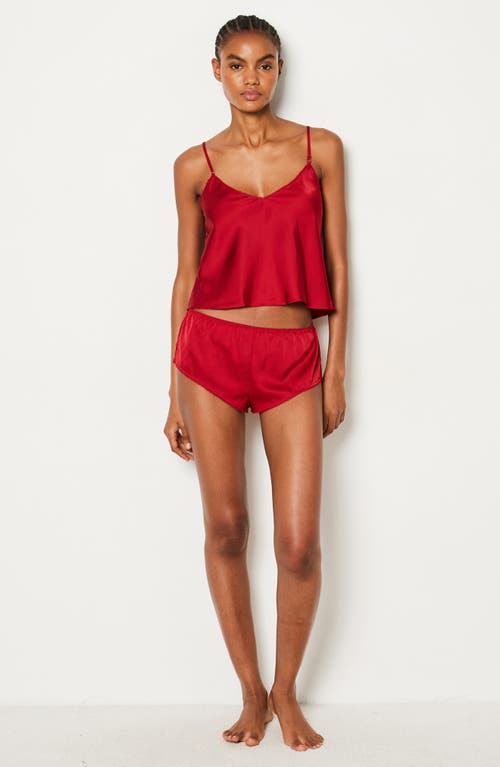 Etam Open Back Satin Pajamas In Red