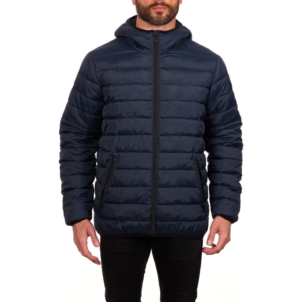 Perry Ellis Packable Puffer Jacket In Blue