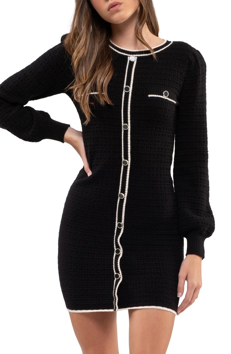 AUGUST SKY Long Sleeve Sweater Minidress, Alternate, color,