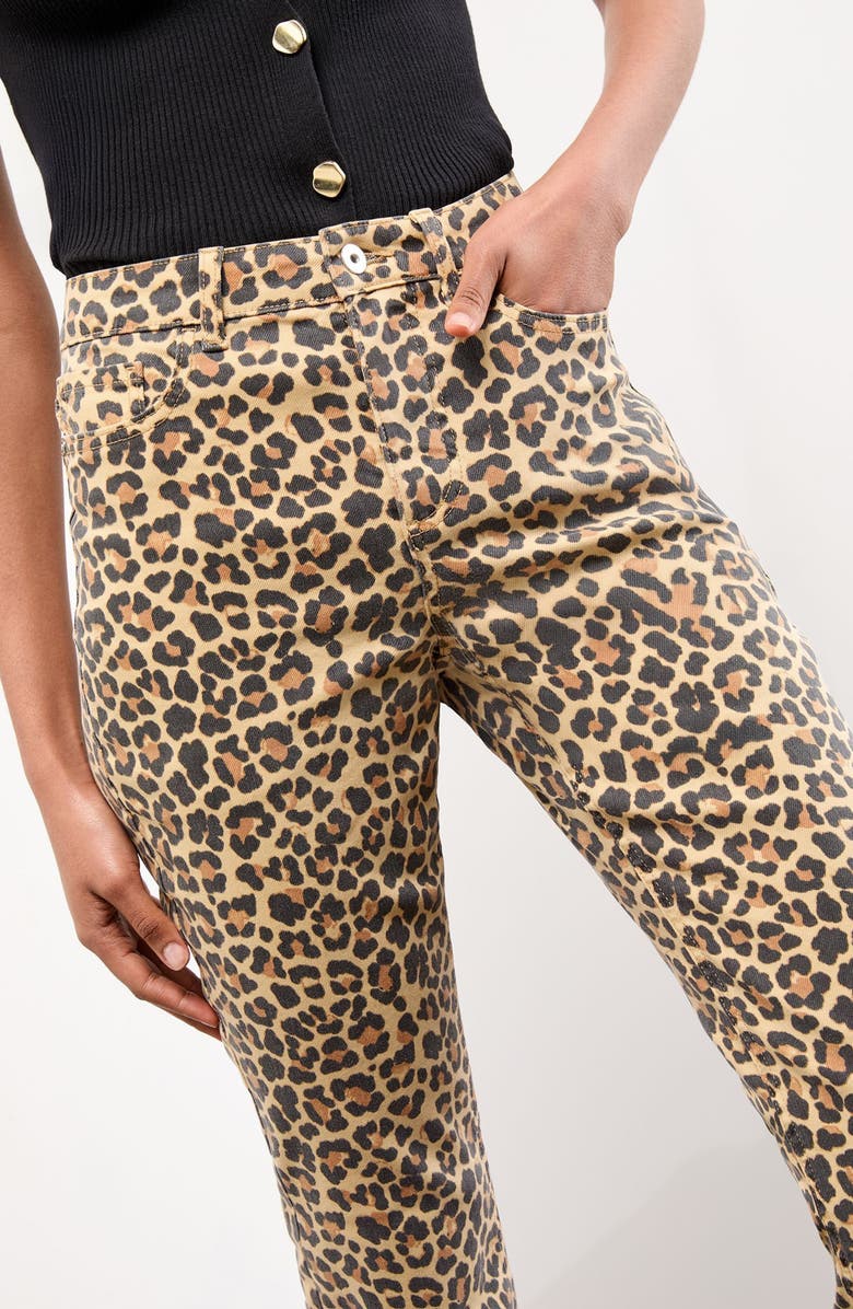 Lipsy Leopard Print High Waist Straight Leg Jeans, Alternate, color, Leopard