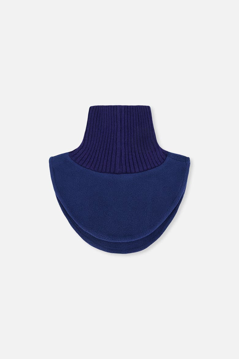 Knit & Polar Fleece Bib Turtle Neckwarmer, Alternate, color, Navy Blue