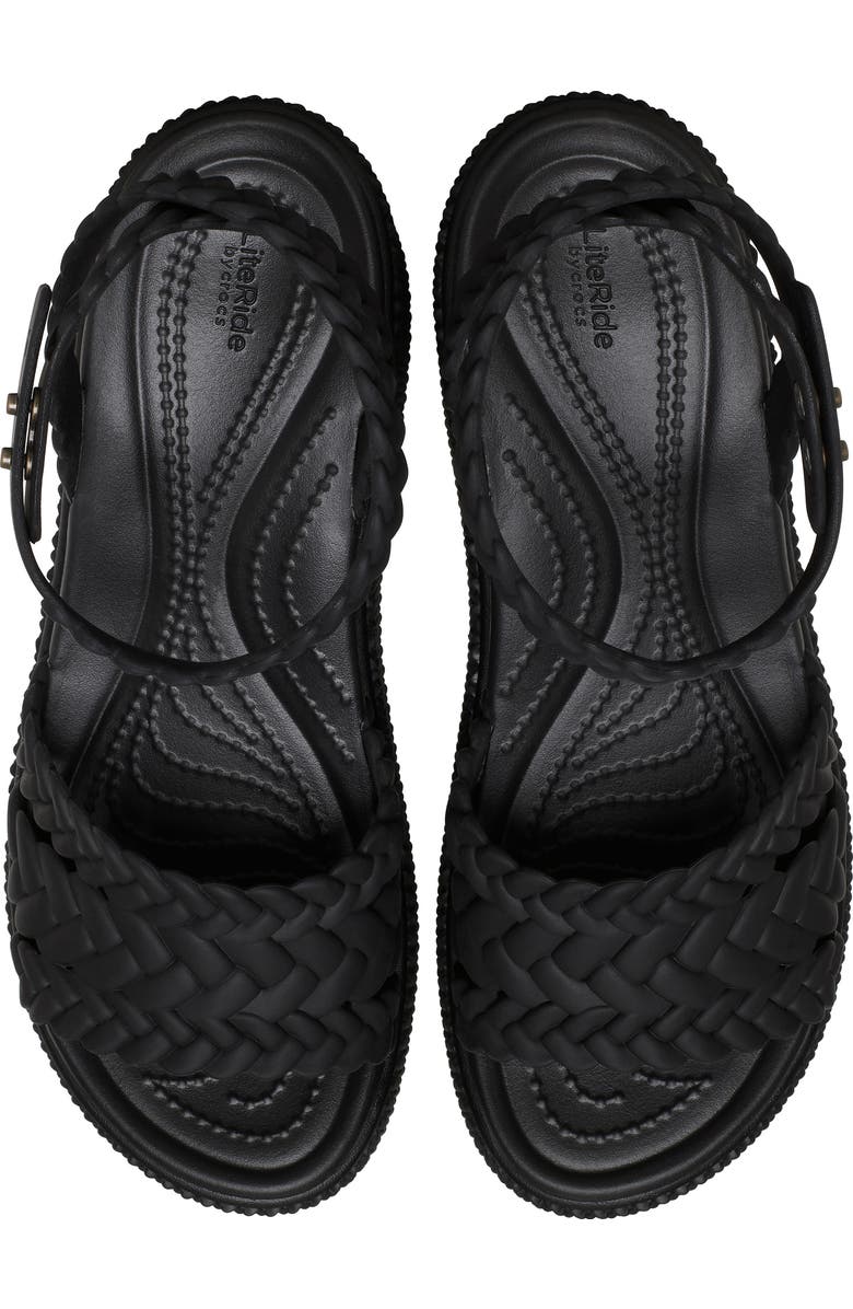 CROCS Brooklyn Platform Wedge Sandal, Alternate, color, Black/ Black