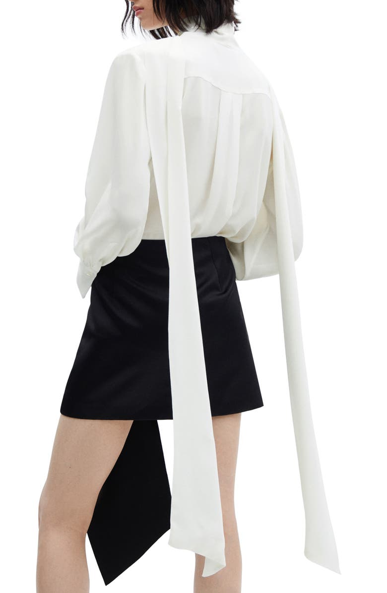 MANGO Tie Neck Shirt, Alternate, color, 