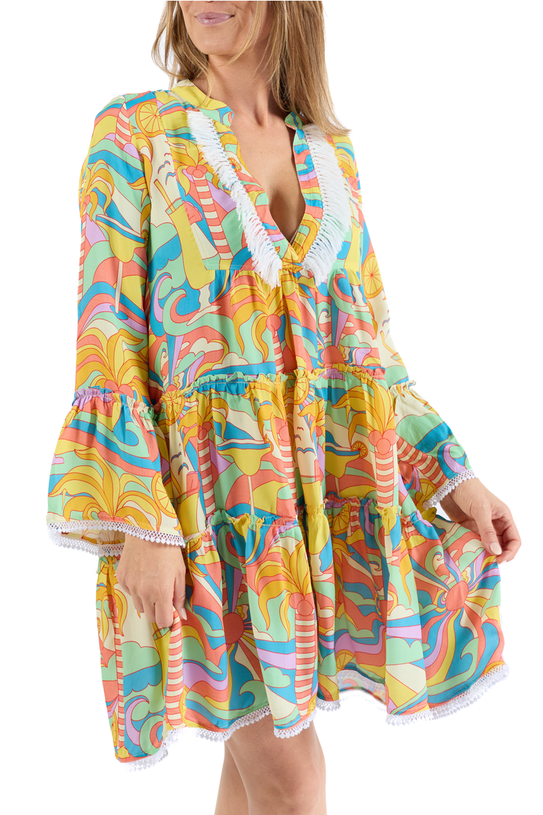 The Paradiso - Tunic Dress, Alternate, color, Yellow