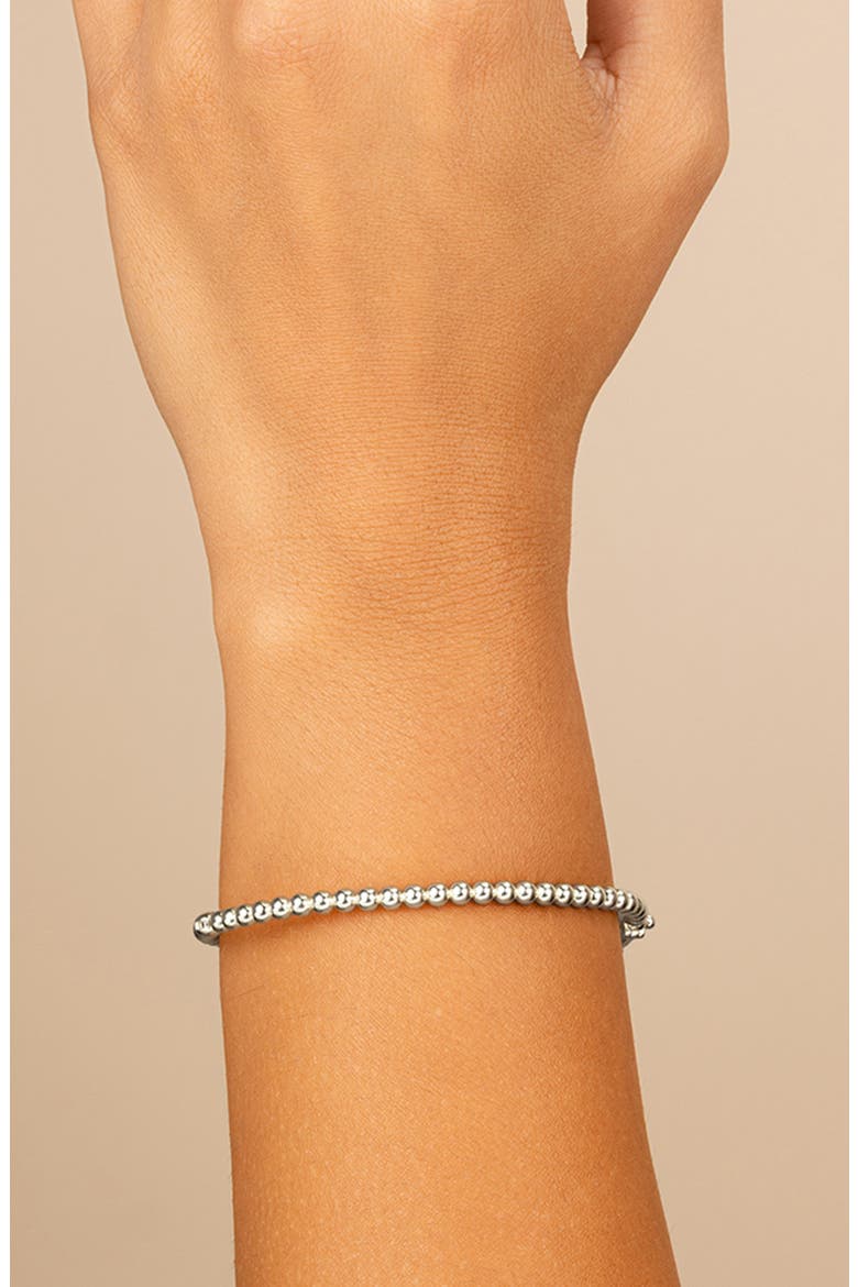Lorelei Bead Textured Bangle Bracelet, Alternate, color, SILVER